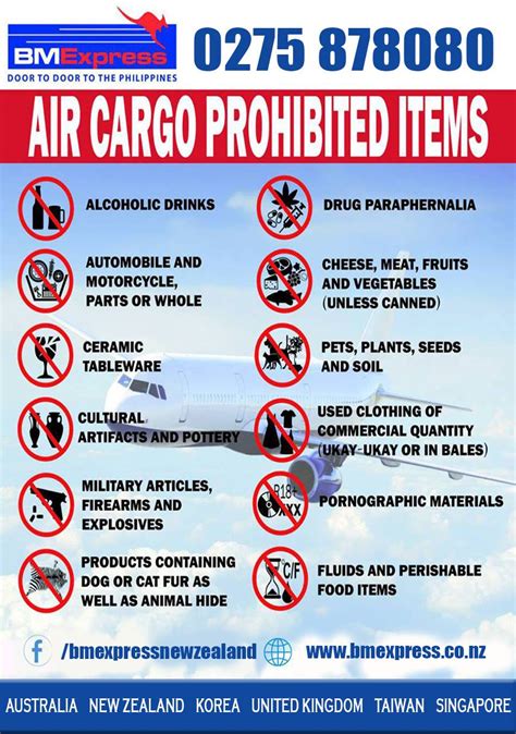 air new zealand prohibited items